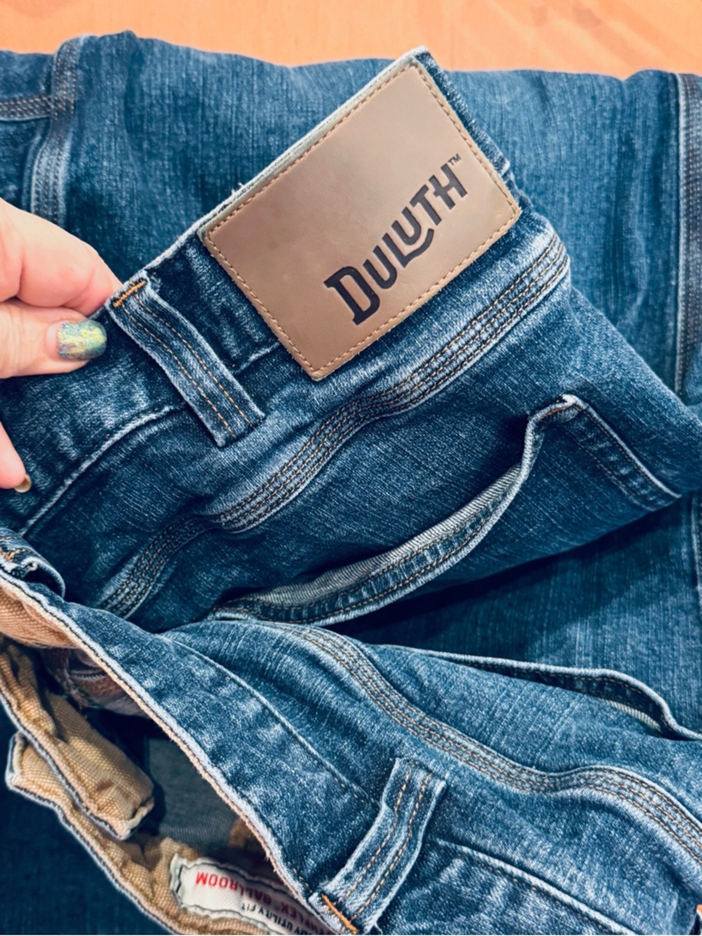 Duluth Trading Co Men's Straight Blue Denim Jeans W/Flex Fit Ballroom 40X32 X 2 - Picture 2 of 7